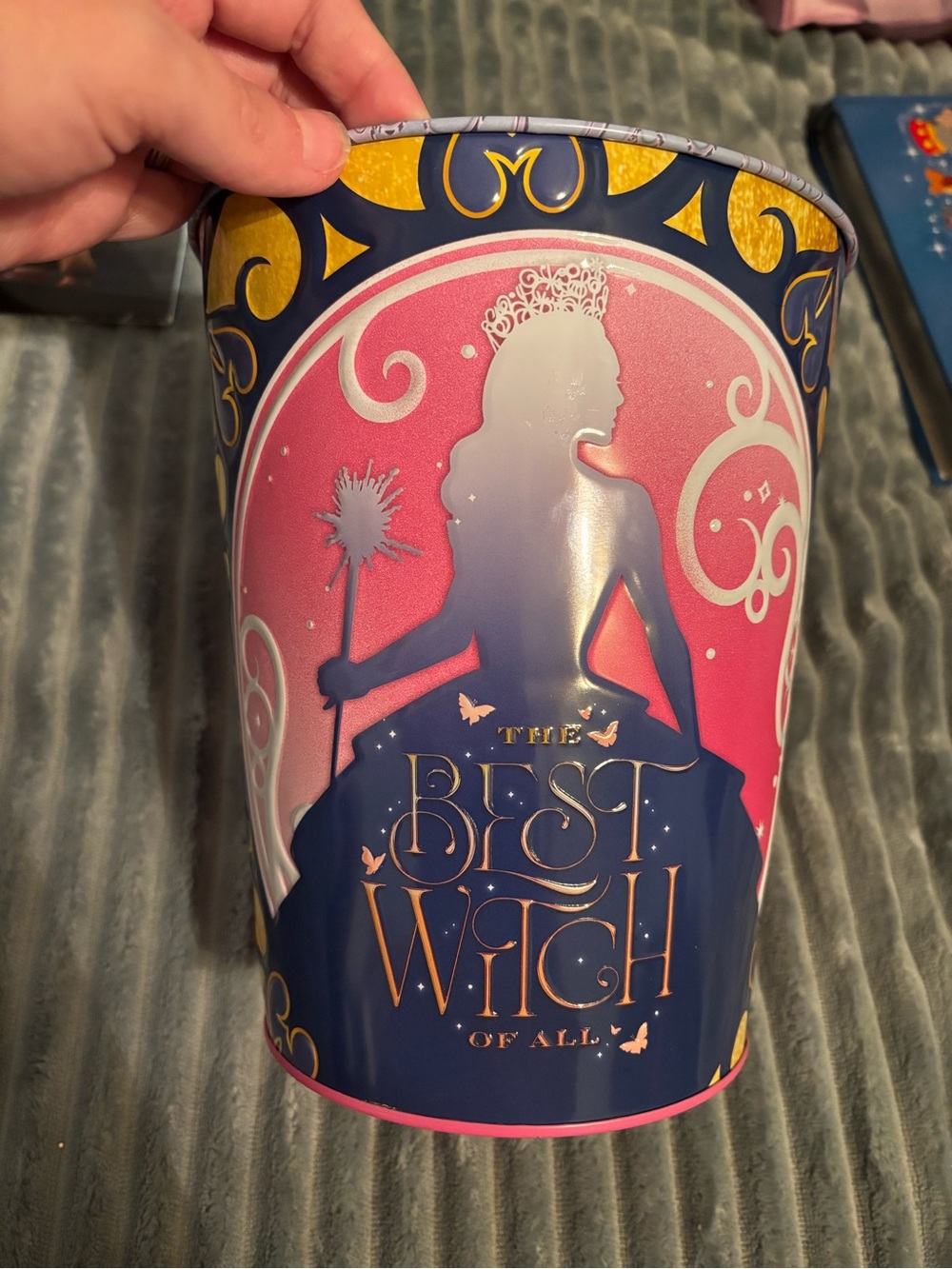 Wicked  The Best Witch of All AMC popcorn Tin - Pink and Navy unused